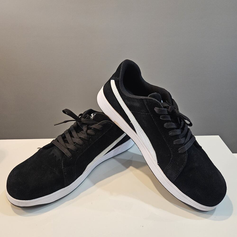 Puma Smash V2 Black White Suede Leather Shoes Sneakers Size 12 - Picture 3 of 11